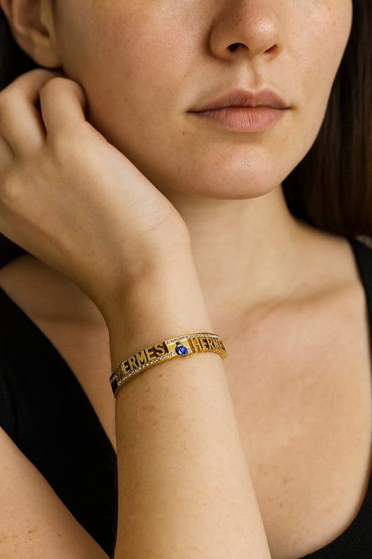 House of Sisuu Gold Plated Hermes-Inspired Statement Bracelet – Anti Tarnish